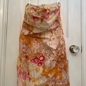 J Crew Strapless Watercolor Sundress